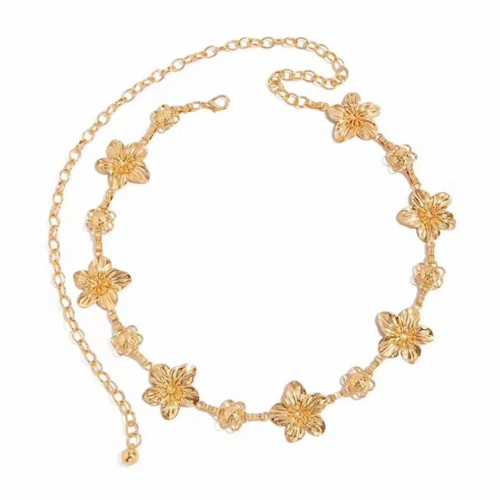 Gold Chain Floral Belt for women
